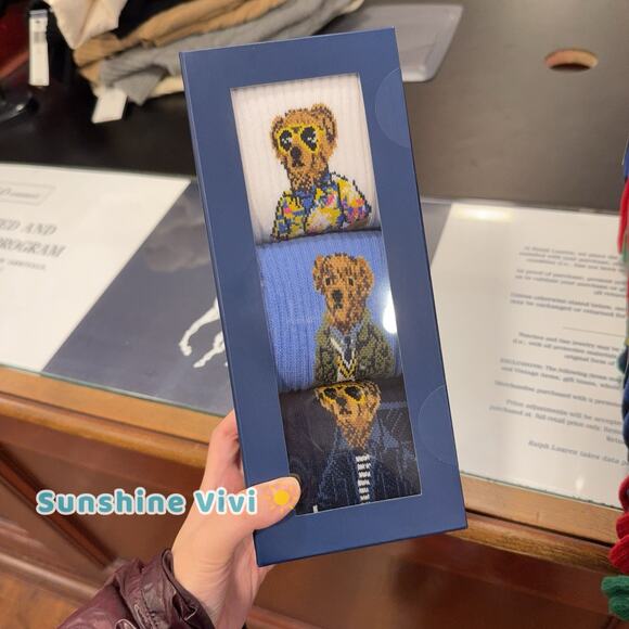 NEW Polo Ralph Lauren Men's Polo Bear 3-Sock Gift Set Holidy gift - Picture 3 of 5